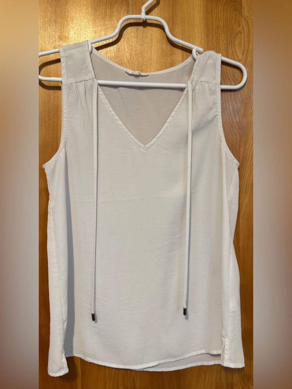 Maurices White V-Neck Tank with Tie Detail